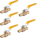 (Pack of 5) EFIELD 3/4 Inch Barb Crimp Pex Brass Full Port Shut-off Ball Valve, Yellow Handle,(VALVE016-5PCS)