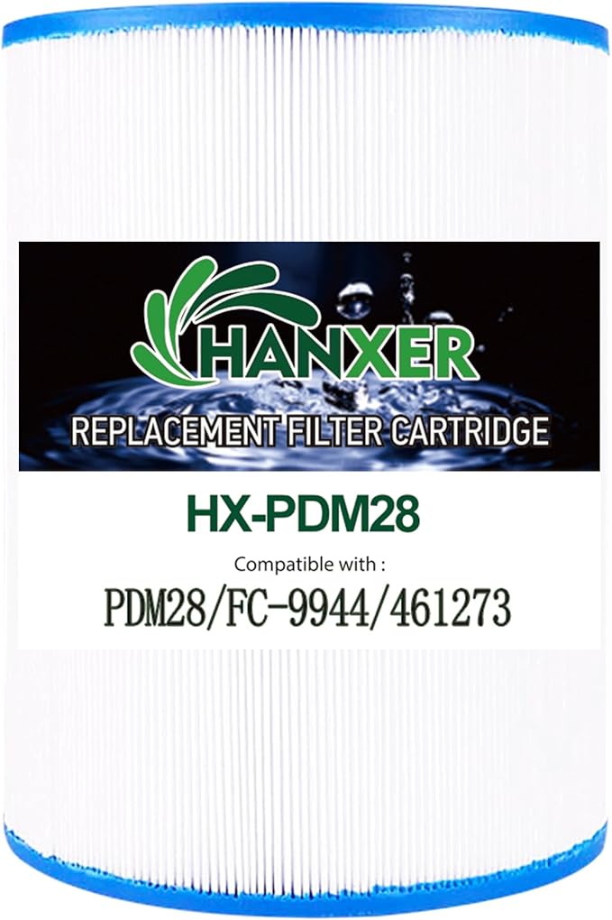 HANXER® PDM28 Spa Filter Cartridge Replaces for Aquarest Dream Maker 461273, Filbur FC-9944, SD-01392, FC9944, 50281 Hot Tub Filter, 28 sq.ft Filter Cartridge, 1 Pack