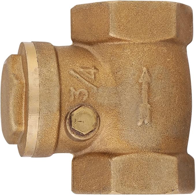 DN20 Swing Check Valve, Brass Female Thread, 232PSI, 3/4 BSP - Prevents Water Backflow, Durable Construction, Easy Installation for Plumbing Systems