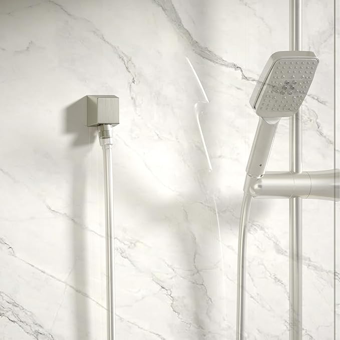Wall Mounted Supply Elbow, Wall Elbow for Hand Shower, Solid Brass Wall Supply Elbow, Check Valve Included (Brushed Nickel)