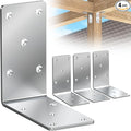 5 x 5 x 2.5 Heavy-Duty Shelf Brackets, L-Shaped Metal Support Bracket for Post Wood 90 Degree Corner Bracket for Floating Shelf, Countertop Support Brackets (Silver)