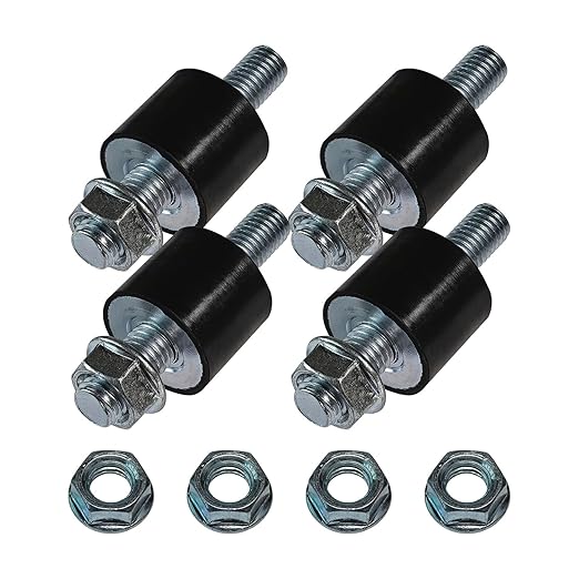 M10 30x25mm Rubber Studs Shock Isolator Mounts Anti-Vibration for Split Heat/Water Pumps, Air Compressors, Harvester, Garage Motor, Generator, Gasoline Engines, Diesel Engines, DIY (4 Pack)