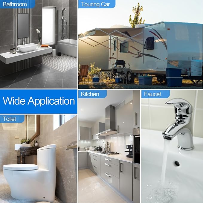 2pcs Stop Valves, 1/2" × 3/8" Angle Stop Valve, 1/2" PTC Input, 3/8" OD Compression Output, Push to Connect, 1/4 Turn, Chrome Plated Brass for Faucet, Toilet Valves, No Lead