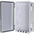 ABS Electrical Junction Box, Ventilated Design, Cable Grommets, IP65 Waterproof Enclosure, Indoor/Outdoor Use with Mounting Panel (Clear Cover, 19.7"x15.7"x7.9")