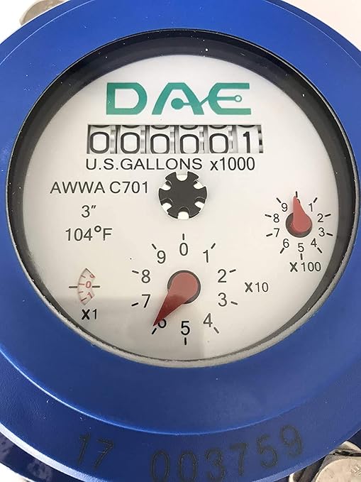 DAE WP-300P 3" Woltmann Helix Water Meter, Pulse Output, Gallon