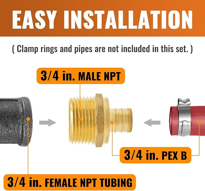 SUNGATOR 12-Pack 3/4" PEX Male Adapter, No Lead Brass, UPC Certified
