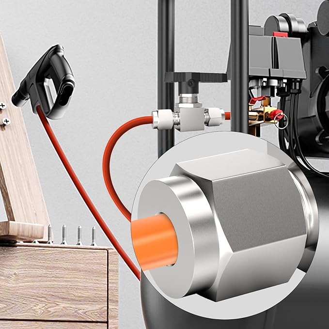 TAISHER 1PCS 304 Stainless Steel Compression Valve, 1/4" Tube OD x 1/4" Tube OD Straight Adapter