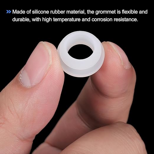MECCANIXITY 20Pcs Snap Rubber Grommet Plug Mount Dia 12.5mm ID 9.5mm Narrow Groove Width 2mm Seal Anti-Scratch for Electrical Box Cable Pipes Transparent