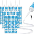 PAULINN 12 Packs Clear Silicone Sealant Waterproof 100% Silicone Caulk