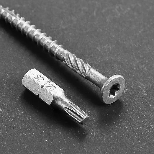 #8 * 1-5/8" 304 Stainless Steel Deck Screws, (3300pcs) 15 lbs.Exterior Wood Screws, Rust Resistant epoxy Coated, Bronze, T20 Star Bit