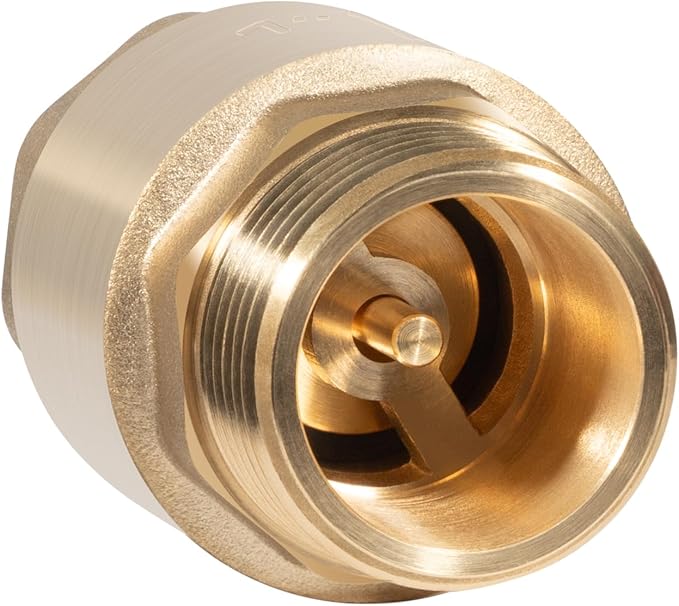 One Way Brass Check Valve, 1" NPT male in/ 1" FNPT out, Heavy Duty Prevent Backflow Water Check Valve Suitable for Well Pump Irrigation System Water Supply System, Replace for SP0465X-100 (1 Pack)