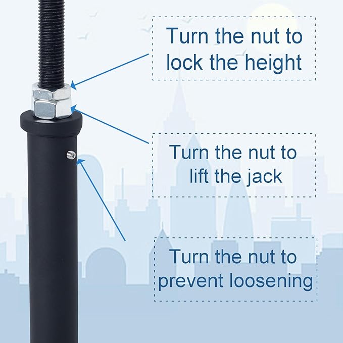 4 Pack U-Shaped Floor Jack, Heavy Duty Adjustable Steel Telepost with U-Head for 4x2, 4x4, 4x6 Joists, 11-15 Inch Adjustment Range, Screw Jack Post for Beam Support & Leveling