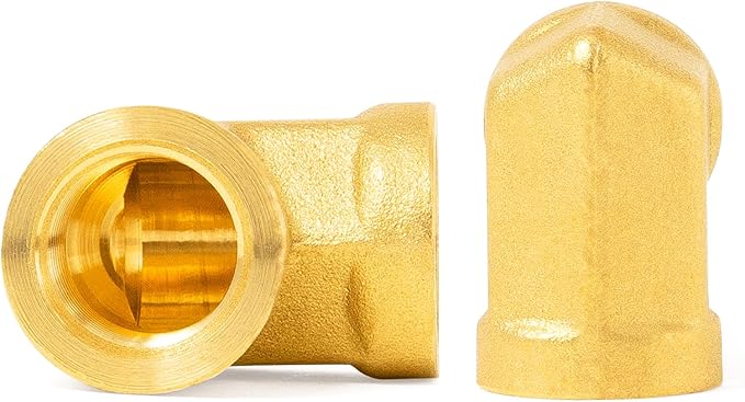 ChillWaves Brass Pipe Fitting, 90 Degree Barstock Street Elbow 3/8" NPT Female x 3/8" NPT Female Thread Adapter(5-PACK)