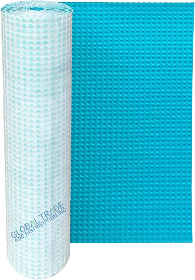 Uncoupling Waterproofing Membrane Roll, 108 Sq Ft (3.3 Ft x 32.8 Ft), 1/8'' Anti-Fracture Mat, Crack Isolation Flooring Underlayment for Bathroom Floor Tile, Subfloor
