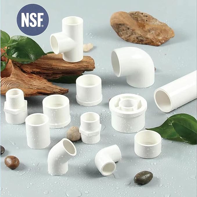 Rainbow Dream 1/2 Inch PVC Coupling Adapter Pipe Fitting (Socket x Socket) - 15 Pack, White