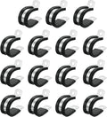 uxcell 7/8"(22mm) Cable Clamp, 304 Stainless Steel Rubber Cushioned Insulated R Shape Metal Clamp Tube Holder for Pipe Hose Wire Cord Installation 15Pcs