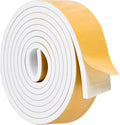 ToLanbbt White Door Window Weather Stripping Self Adhesive Foam Tape High Density Foam Sealing Strip Window Insulation Weatherproof Gasket Tape for Doors and Windows (2" W X 1/4" T X 10')