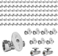 100-Pack Foskan 1/4 Turn Straight Shut off Valve,Straight Stop Valve 3/8" OD x 1/2" FIP,Chrome Plated Brass
