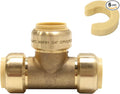 (Pack of 6) EFIELD 3/4 Inch Tee Push-Fit Fittings to Connect Pex, Copper, CPVC Pipe with a Disconnect Tool Clip,(PF159)