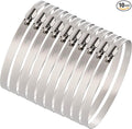 10Pack 6 inch Hose Clamp,Stainless Steel Large Hose Clamps Adjustable from 5-3/4"-6-5/16"/145-160mm,Metal Worm Drive Gear Duct Clamp for Air Ducting,Dryer Vent Hose,Fuel Line,Plumbing,Automotive