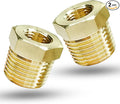 2 Pcs Brass 3/8" Male to 1/4" Female Reducer Bushing, 3/8 Inch Male to 1/4 Inch Female NPT Pipe Fitting Reducing Adapter Tube Connector Convert (3/8" MNPT x 1/4" FNPT)