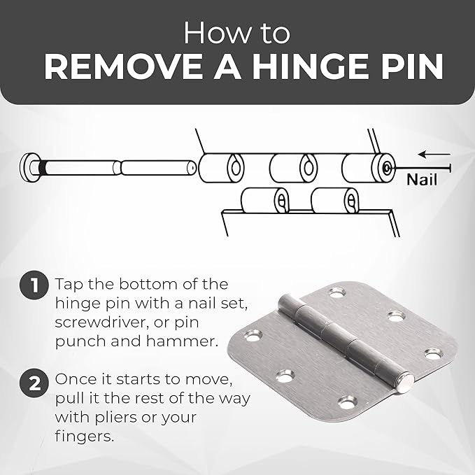 18 Pack Rounded Satin Nickel Door Hinges Matte 3.5 Inch 5/8" Radius Interior 3 1/2 Inch Flat Iron Bifold Residential Standard Bedroom Interior Exterior and Closets Doors 3 ½ x 3 ½ Heavy Duty Hardware