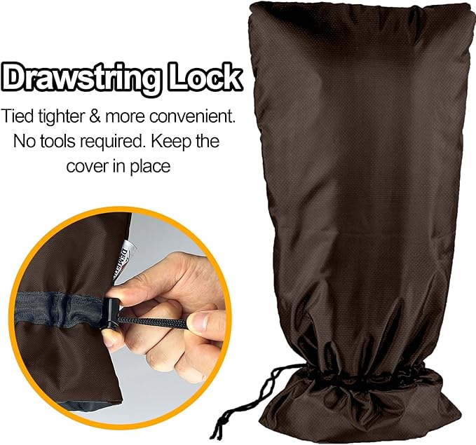 XXL Outdoor Faucet Covers for Winter, 3M Thinsulate Insulation Faucet Freeze Protector, 25”H x 13”W for Garden Lawn Faucets & Yard Hydrant, Waterproof Insulated Spigot Cover Faucet Sock – Brown