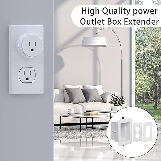 6 Pcs BE1-2 Electrical Outlet Box Extenders, Electrical Box Extender, 1 Gang Power Outlet Box Extender, Electric Box Extenders for Outlets, Single Gang Electric Outlet Box Extension with 12 Screws