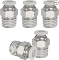 MECCANIXITY 5 Pcs NPT Push to Connect Air Fittings, Male Straight 1/4" Tube OD x 1/4" NPT Thread Air Quick Connector Coupling Adapter for Gas Hose Pneumatic Tools, White
