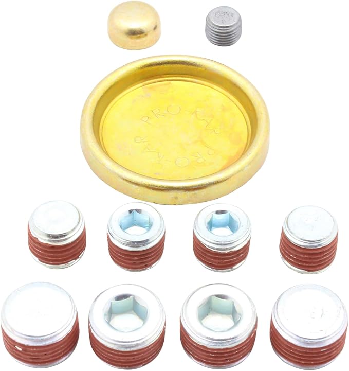 DNJ FPS1160 Brass Freeze Plug Set for 2003-2022 Chrysler, Dodge, Jeep, Ram 1500, 1500 Classic, 2500 5.7L V8 16V OHV 345cid