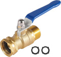 BILAL Heavy Duty Garden Hose Shut Off Valve with Long Handle, High Flow Hose Ball Valve 3/4" GHT Brass Water Valve Shutoff Tool with Rubber Washers, Garden Hose Connector Adapter Fittings (1 Pack)