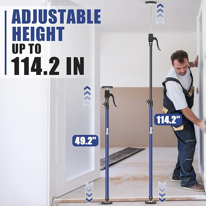XINQIAO Cabinet Jacks for Installing Cabinets, Heavy Duty Third Hand Tools Adjustable Support Pole from 49.2 in to 114.2 in, 4 PCS