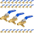 30-Pack Foskan 1/2" Brass PEX Expansion Drop Ear Ball Valve with Blue Handle, Full Port Shut-off Valve for Hot and Cold Water Distribution