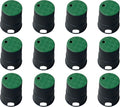 12 Sets Durable PP Valve Boxes Anti Slip 6 In Circular Sprinkler Valve Box, Plastic Round Irrigation Box with lid for Garden Yard Outdoor Lawn Grassland Ground Farm,Water Meter Box Cover