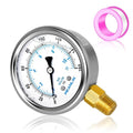 MEANLIN MEASURE 0~160Psi Liquid Filled Pressure Gauge 1/4" NPT 2.5" FACE DIAL Stainless Steel Glycerin Filled WOG Water Oil Air Lower Mount (with 2PCS Snaps)