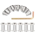 50 Sets Silver Hex Drive Nuts - M6x15mm Furniture Bolts Metal Bolt Kit for Tv Wall Mount Nuts, Leather Kit Binding Post Fit for Furniture
