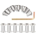 150 Pcs Silver M6x15mm Furniture Bolts - Carbon Steel Screws for Leather Crafting Furniture Repairs and DIY Projects