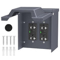 Joinfworld Outdoor Electrical Outlet Box with Dual 20 Amp WRTR GFCI Receptacles ETL Listed Waterproof GFCI Outlet Box with Cover