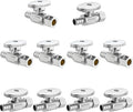 [10 Pieces] Lingmfg Straight Angle Valve Shut Off Valve 1/2" PEX-B Crimp x 3/8" Compression LING-AV38-1/2F1807-S-10
