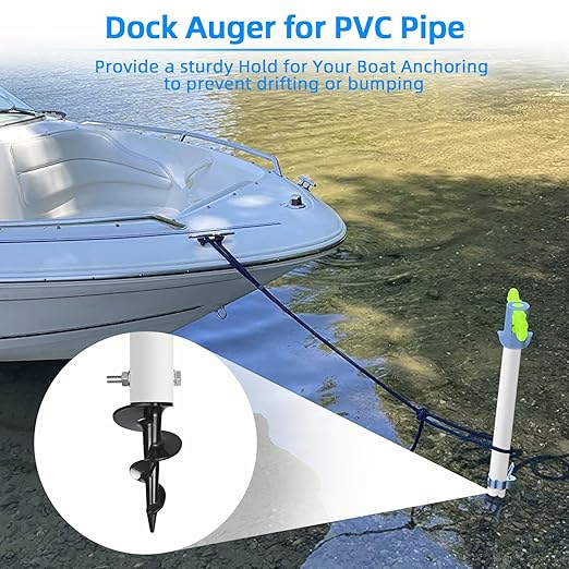 Sand Anchor for Boat,Sand Auger Boat Anchor Dock Auger for Making Sandbar Anchor,Fit 1.5" Schedule 40 PVC Tubing with 1.57" ID, for Secure Pontoon Boat Beach Umbrella Shallow Water Anchor