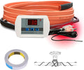 Cupohus Heat Tape for Water Pipes with Digital Display Thermostat 6FT, Freeze Protection Self-Regulating Heat Trace Cable for Metal, Plastic Home Pipes, Roof and RV, 110-120V