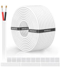 NAOVEO 18 Gauge Wire 2 Conductor Electrical Wire, 18 AWG Stranded PVC Tinned Copper Cable, Flexible/Low Voltage Automotive Wiring for LED Lamps, Marine, Speaker, Appliances (100FT)