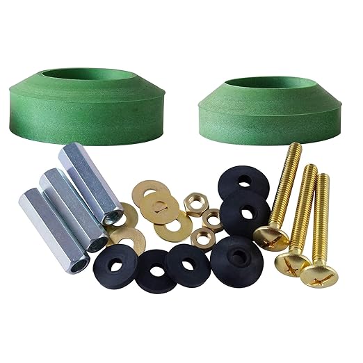 Universal Tank to Bowl Bolts & Gasket Kit, Tank to Toilet Gasket 2 Inch, Solid Brass Hardware Kit Toilet Repair Kit with 2 Pcs Gasket Fits Most 2-Inch/2.5-Inch Flush Valve Opening Toilet Tanks