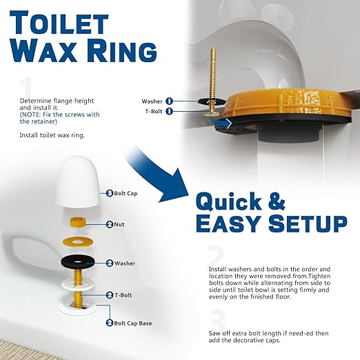 NEEXAN 2-Pack Extra-Thick Toilet Wax Ring Replacement Kit with Installation Hardware – Toilet Wax Ring for 3-Inch and 4-Inch Drains