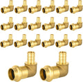 20-Pack HeSun Copper Press Fitting Elbow, 1/2" PRESS X 1/2" PEX F1807 Crimp Elbow, LF Brass