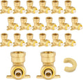 20-Pack Niikappu Push fit Drop Ear Elbow, 3/4 Inch x 1/2 Inch Female NPT Drop-ear Elbow Brass Push Fittings for PEX, Copper, CPVC, PE-RT Pipes, with Disconnect Clip