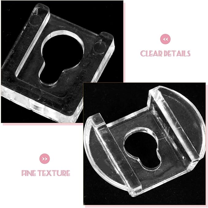 8pcs Transparent Acrylic Frame Hangers Interlocking Keyhole Clips for Photo Albums Mirror Holder Wall Mounting Brackets Adhesive No Residue Damage