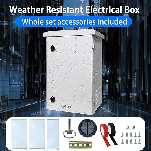 Outdoor Weatherproof Enclosure Electrical Box - 23.6x15.7x11.8 Outdoor Network Enclosure Exterior Box Ventilated Enclosure hinged Outdoor Galvanized Electrical Ventilation Design(600 * 400 * 300mm)
