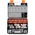 XJX 72-Piece JIC 37° Cap and Plug Kit, Hydraulic Hose Caps and Plugs Kit 45# Steel Pipe Fitting Set with Precision Threads