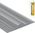 ToLanbbt 12Ft/3.7M Universal Garage Door Rubber Threshold Strip with 300ml Black Adhesive/Sealant, Weatherproof Seal Strip DIY Weather Stripping Replacement (Grey)
